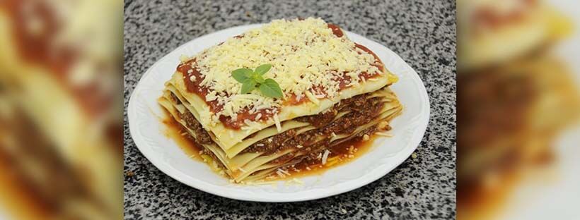 lasanha com massa de pastel