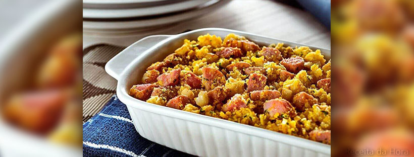 Receita de farofa com bacon e linguiça