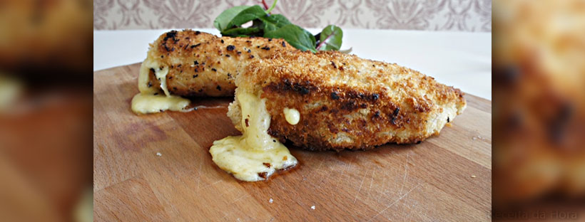 Receita de frango recheado com presto e mussarela