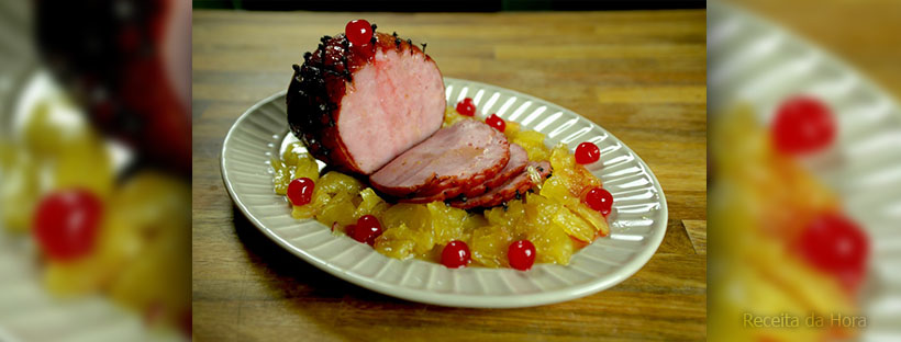 Tender de natal ao molho de abacaxi