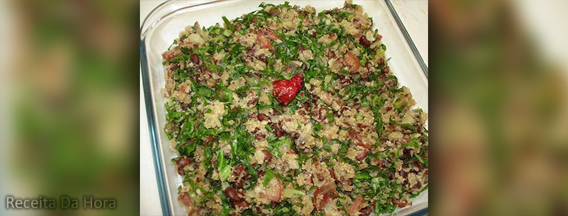 Farofa de feijão de corda e couve