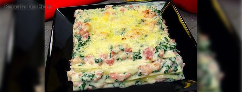 Lasanha de espinafre com linguiça