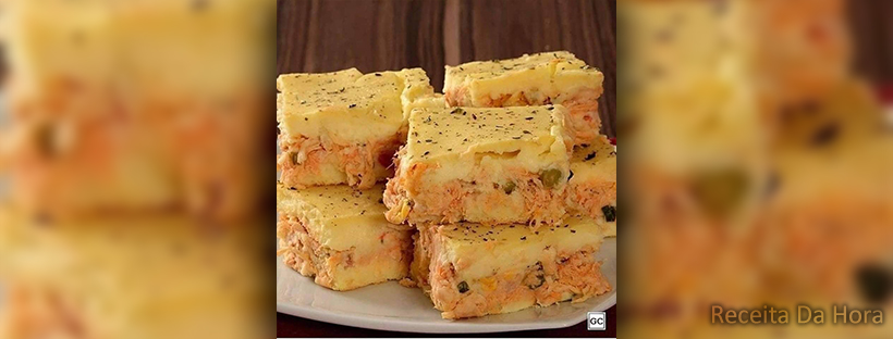 Torta cremosa de batata com frango
